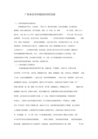 广西来宾忻城经济的发展