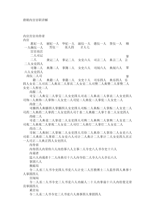 唐朝内宫官职详解