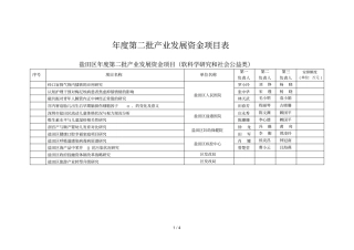 度第二批产业发展资金项目表