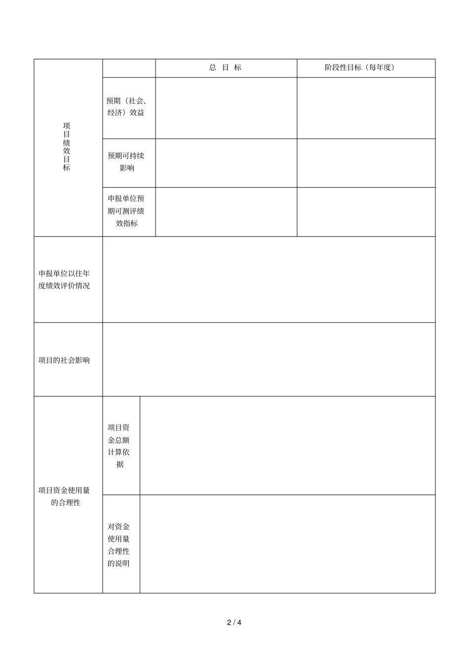 度项目绩效预算申报表之1_第2页