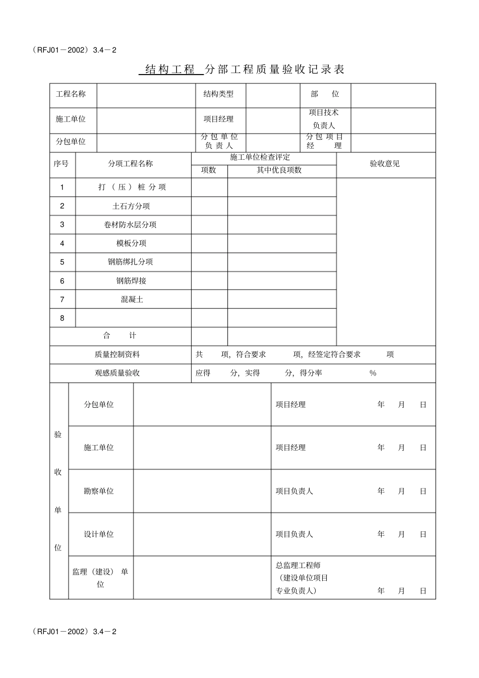 建筑人防分部验收表_第1页