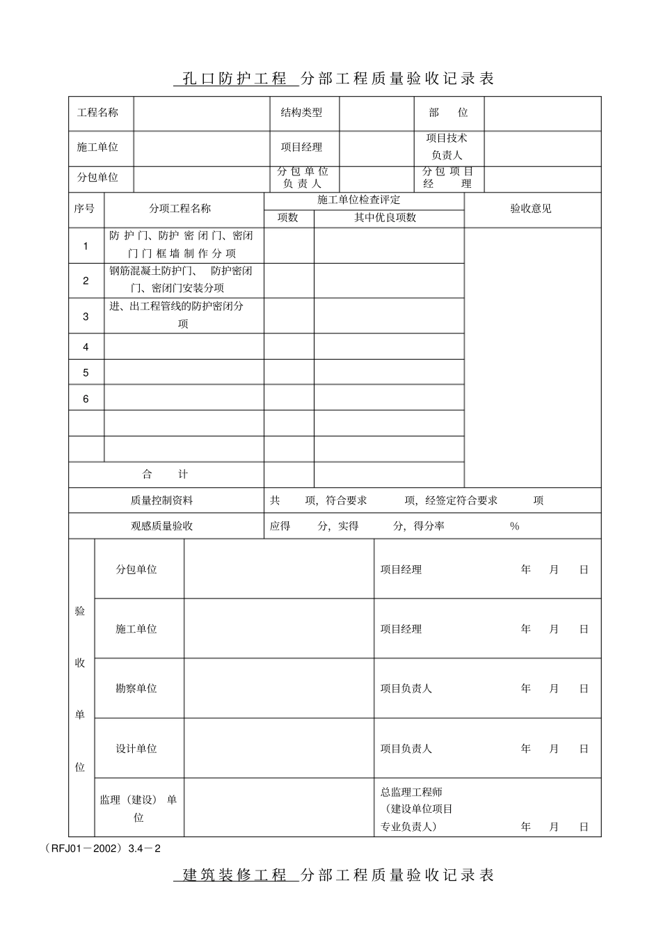 建筑人防分部验收表_第3页
