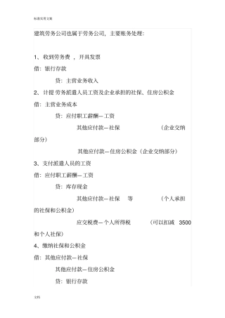 建筑劳务公司管理系统帐务处理