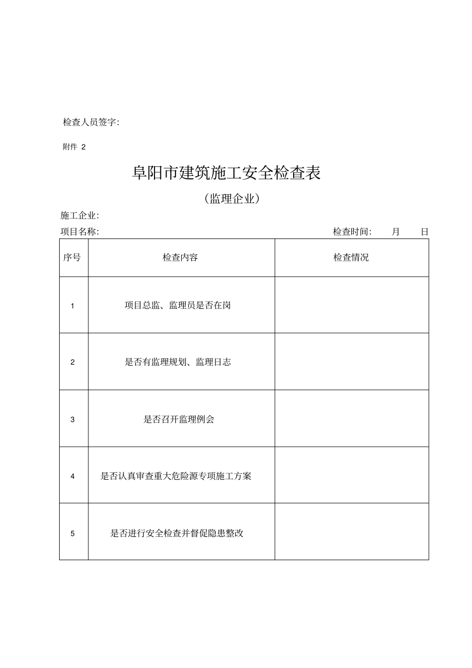 建筑工地安全检查表_第2页