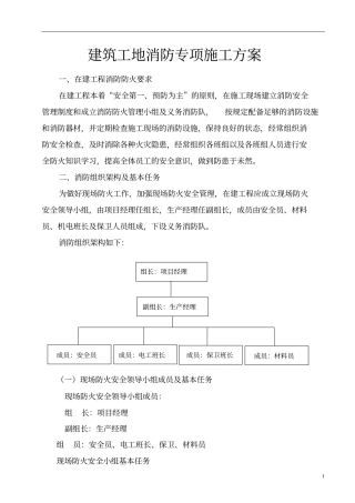 建筑工地消防专项施工方案