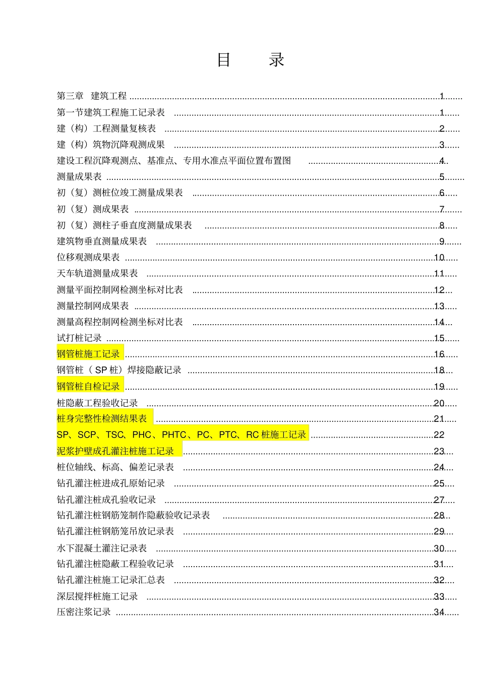 建筑工程施工记录表_第1页