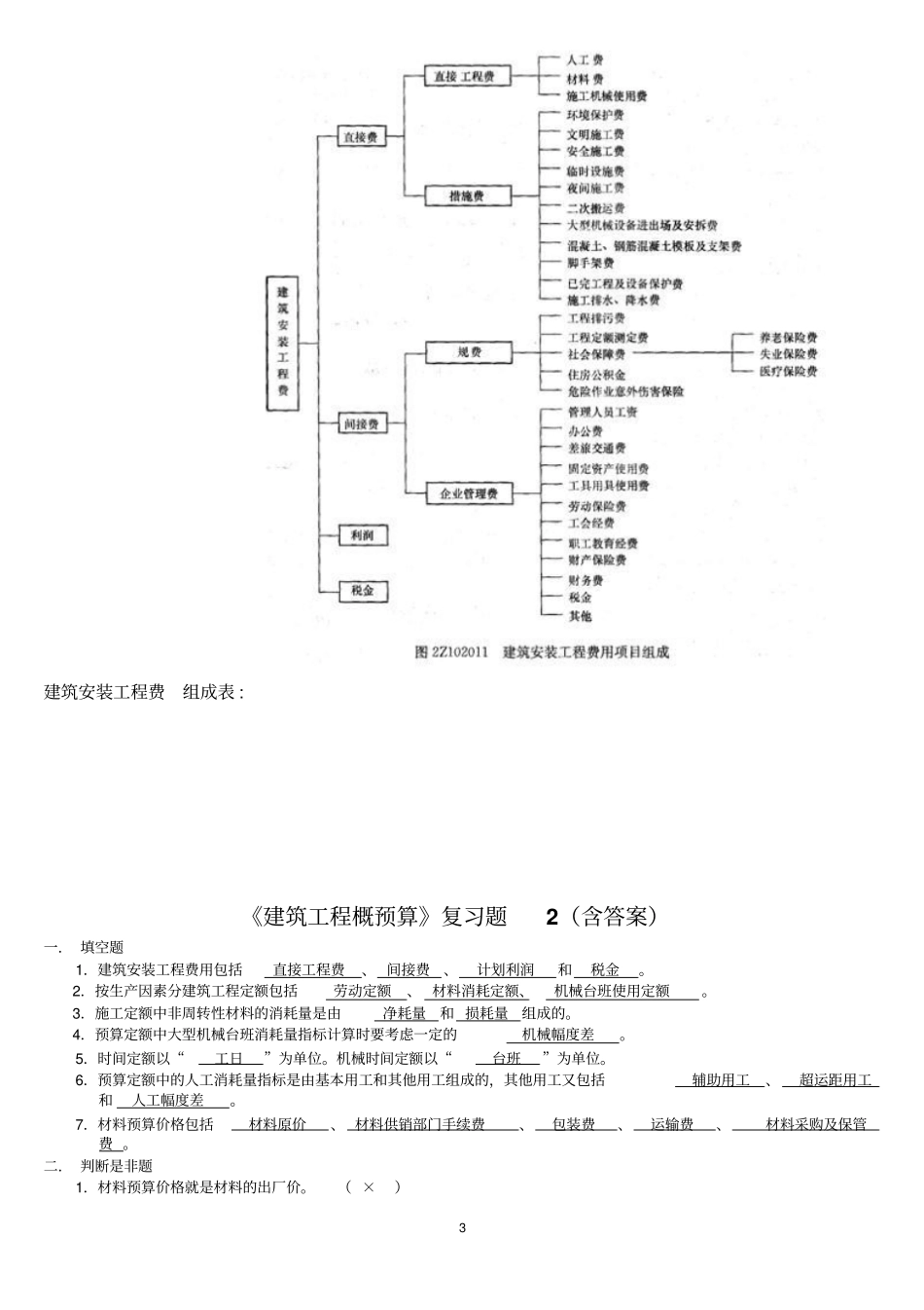 建筑工程概预算复习题含答案教材_第3页