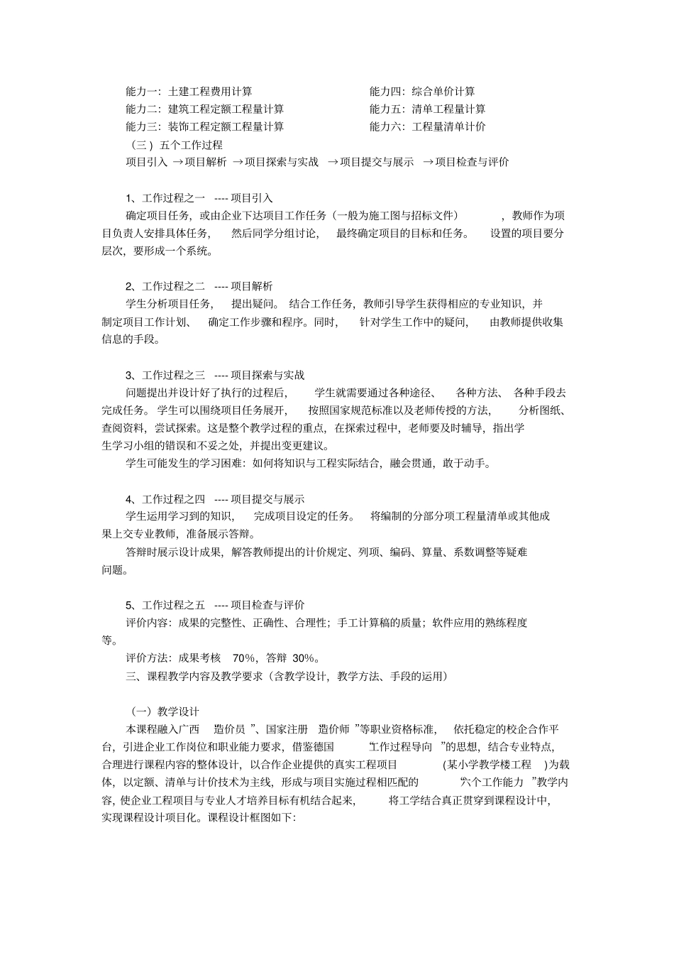 建筑工程计价课程教学大纲_第2页