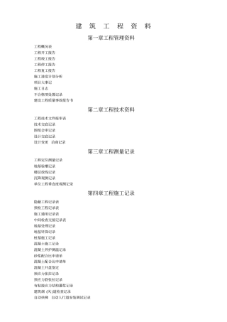 建筑工程资料全套表格