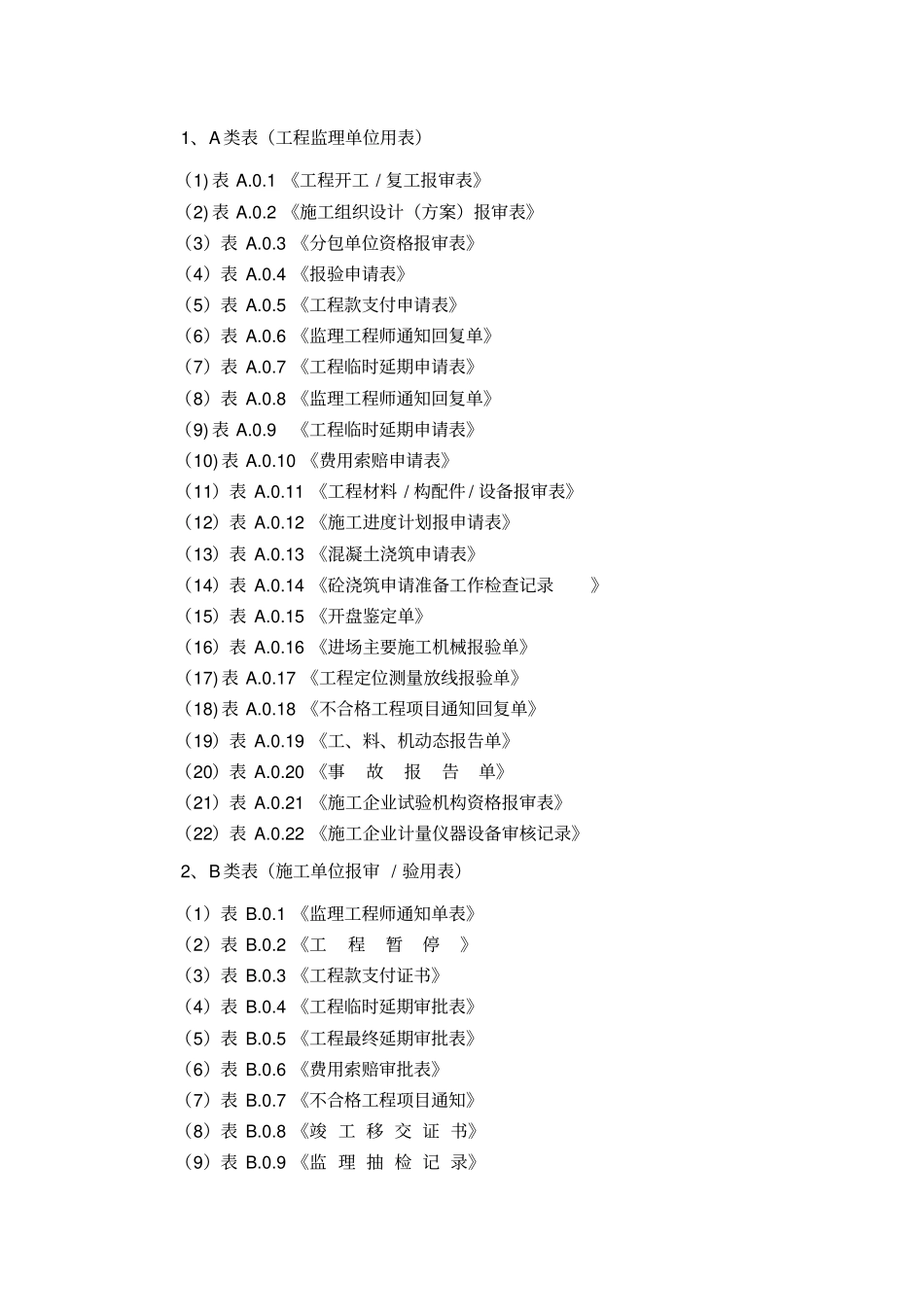 建筑施工用表格_第1页