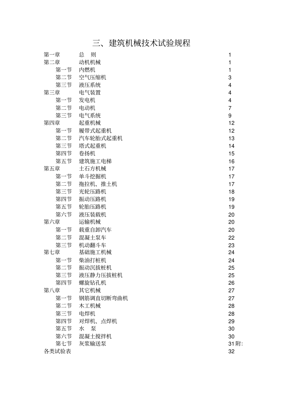 建筑机械技术试验规程_第1页
