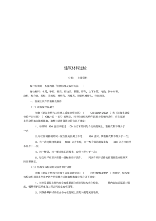 建筑材料送检资料