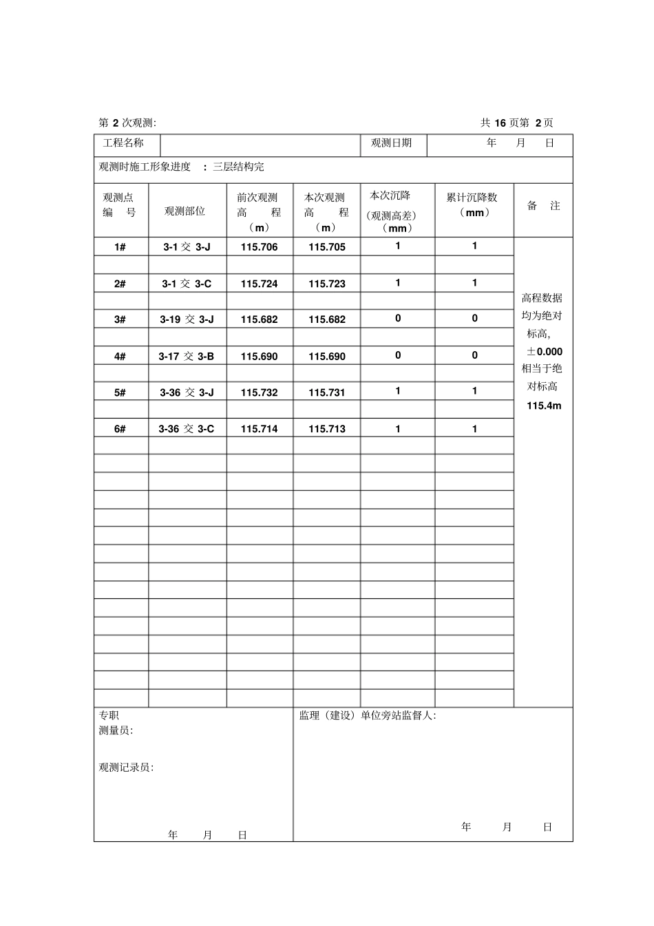 建筑物沉降观测记录_第3页