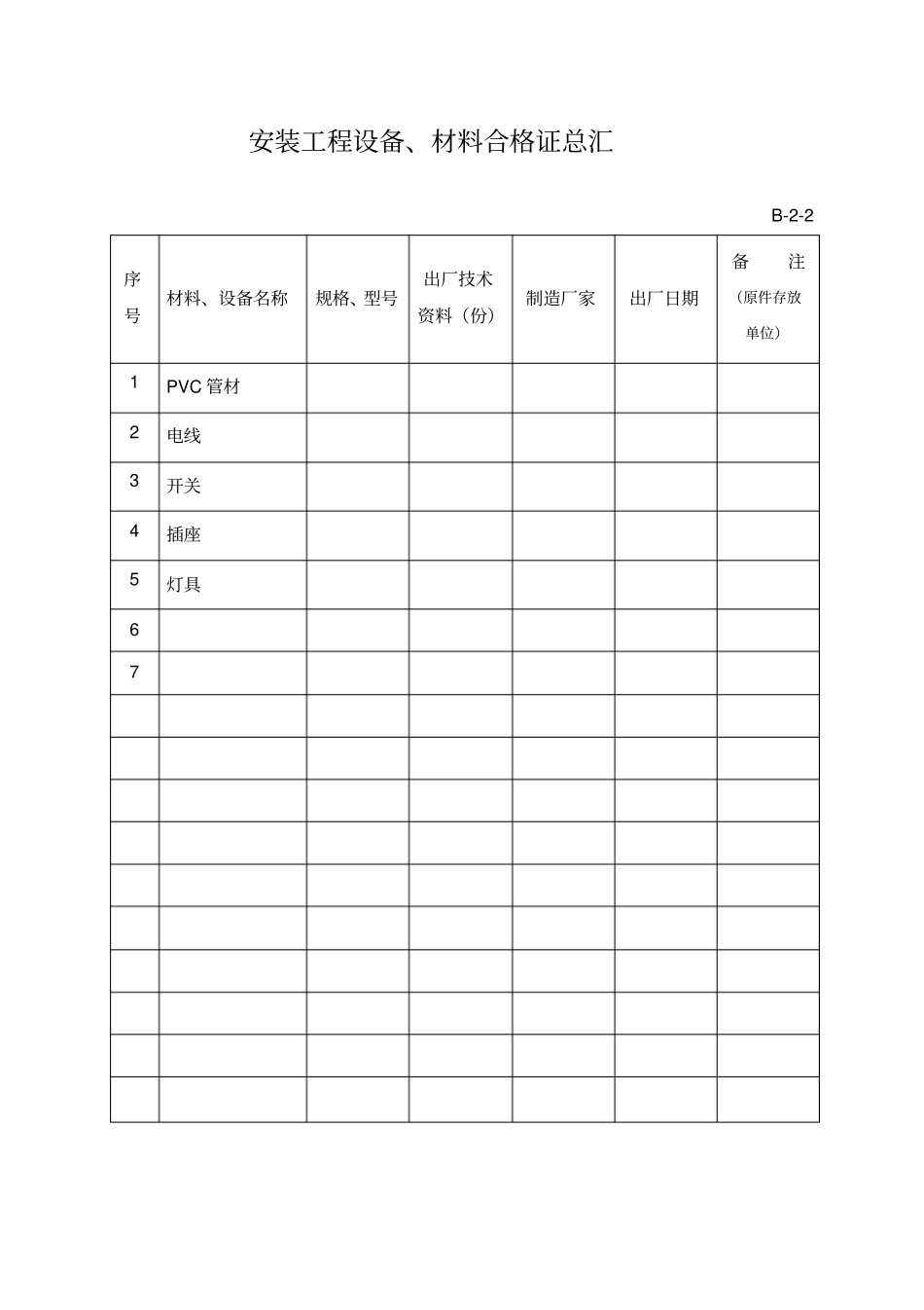 建筑电气全套资料表格1_第2页