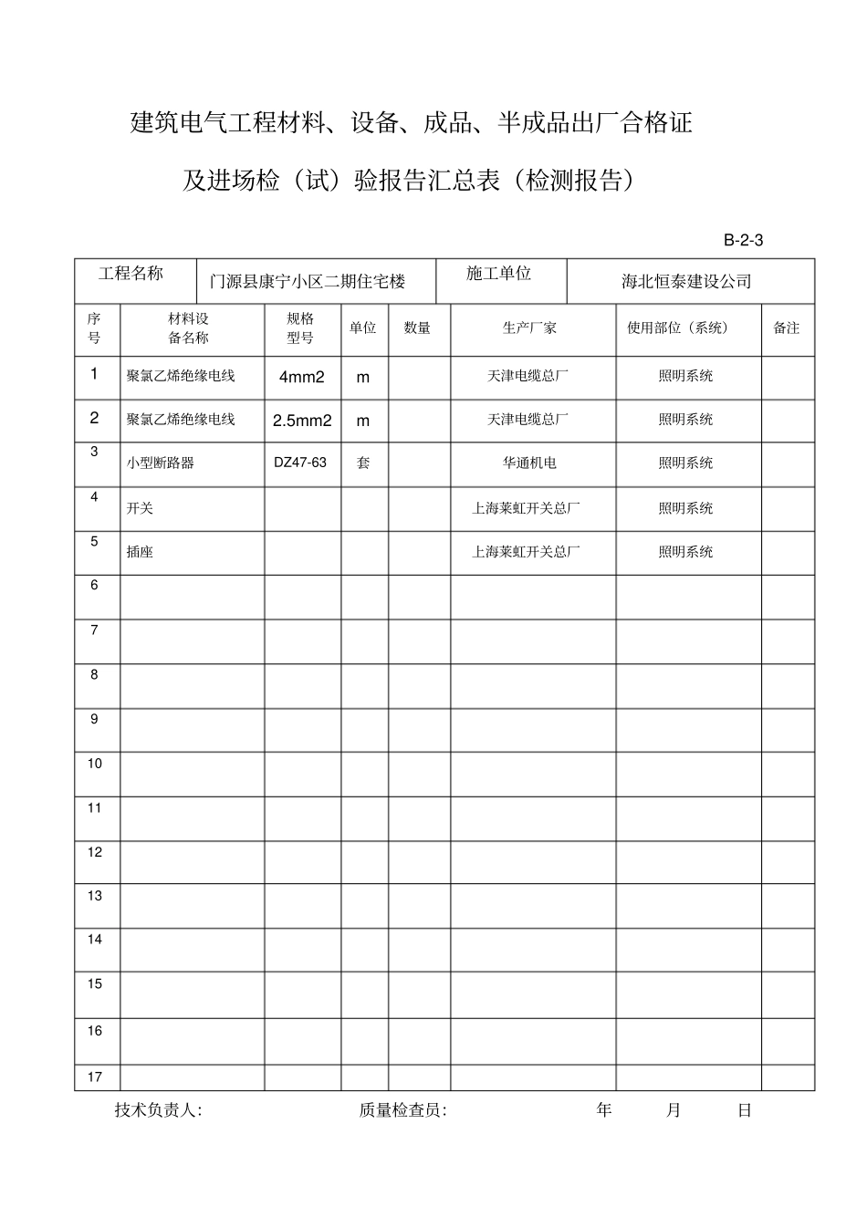 建筑电气全套资料表格1_第3页