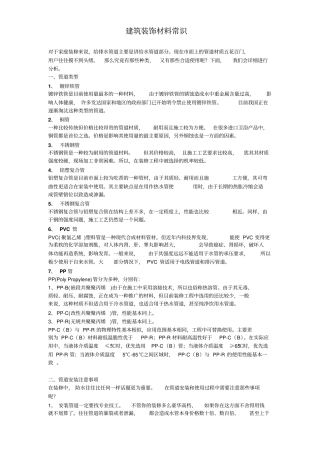 建筑装饰材料常识