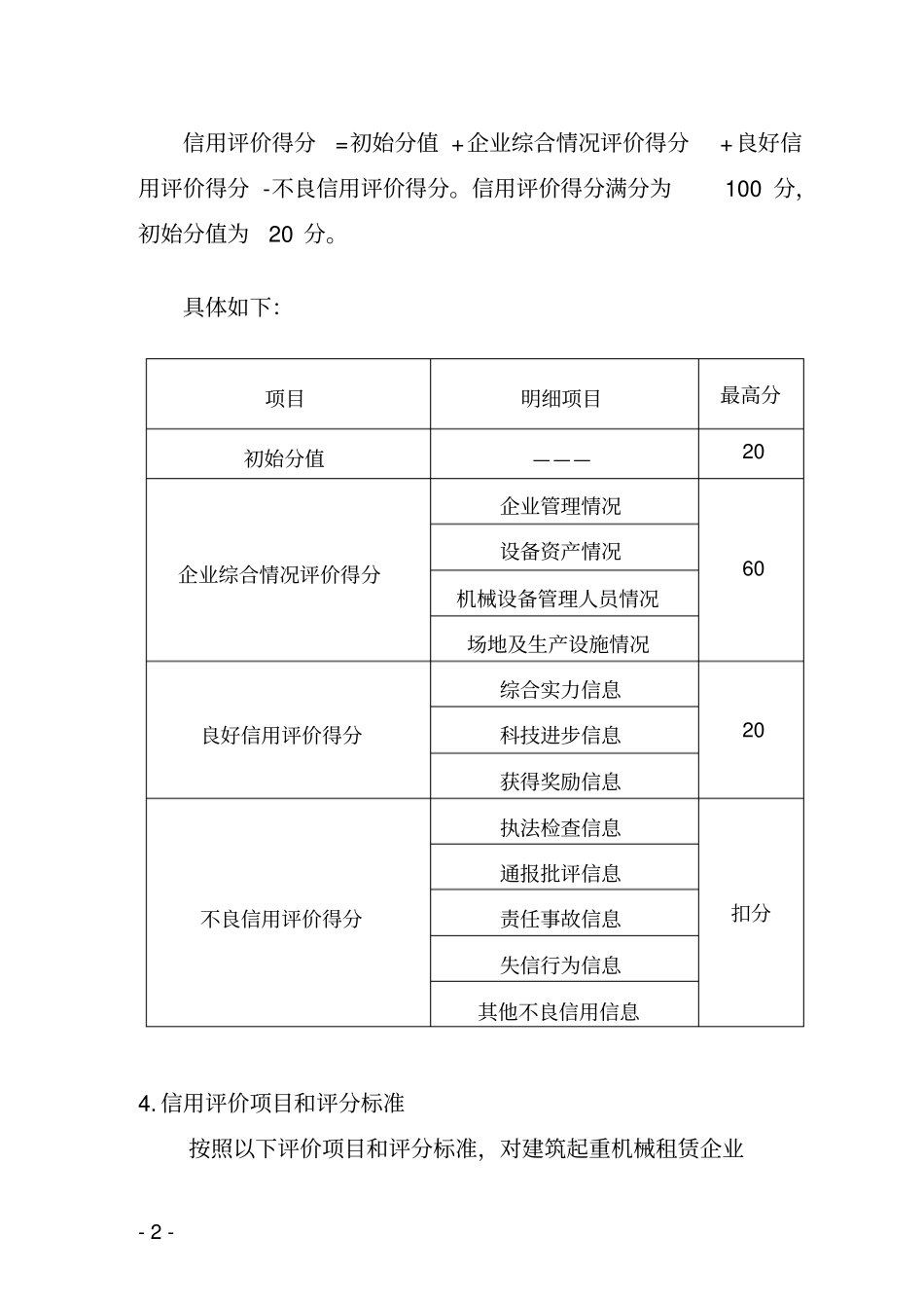 建筑起重机械租赁企业信用评价标准_第2页