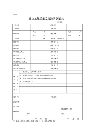 建设工程质量监督站用表格