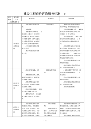 建设工程造价咨询服务标准