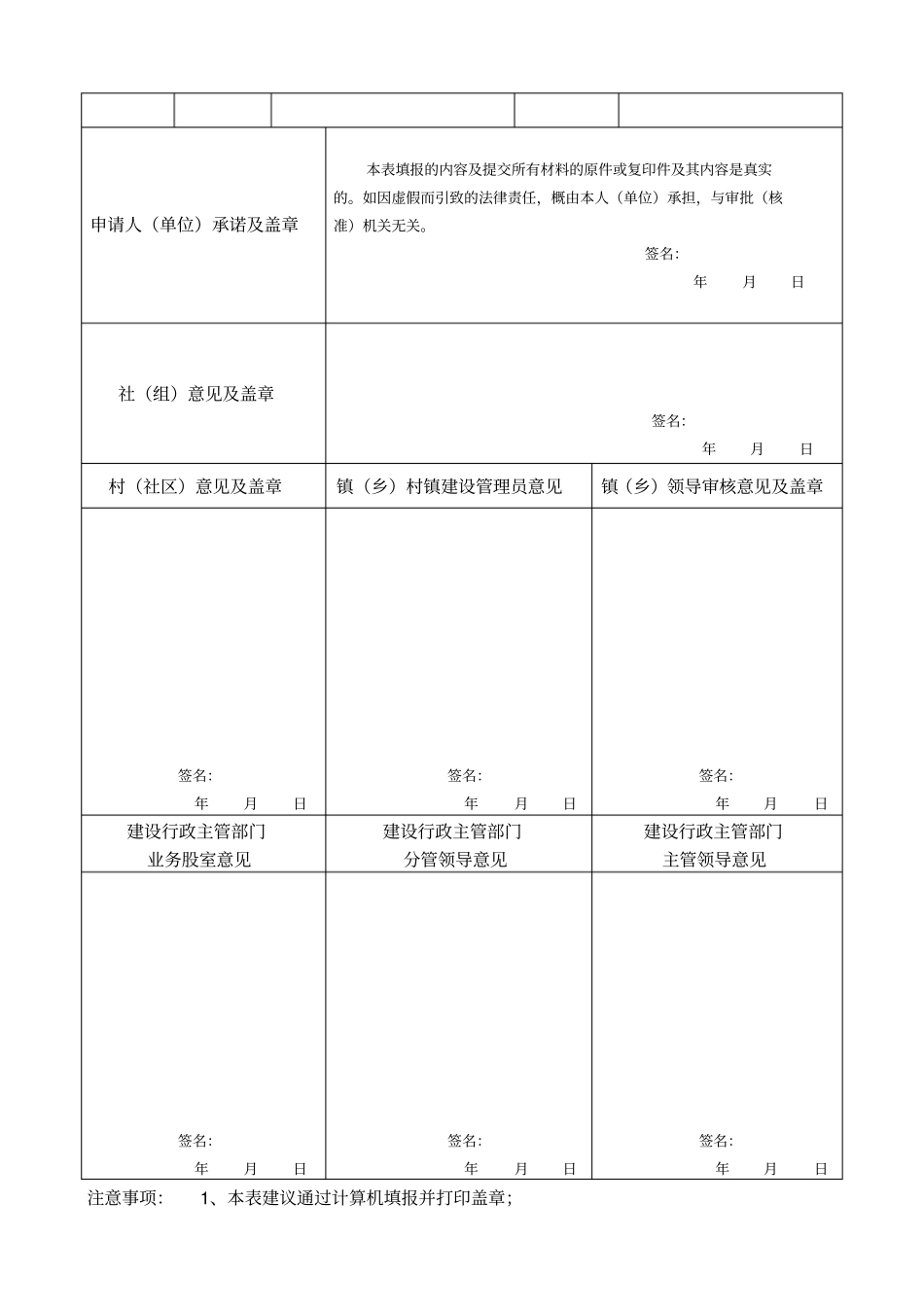 建设用地规划许可证申报审批表_第2页