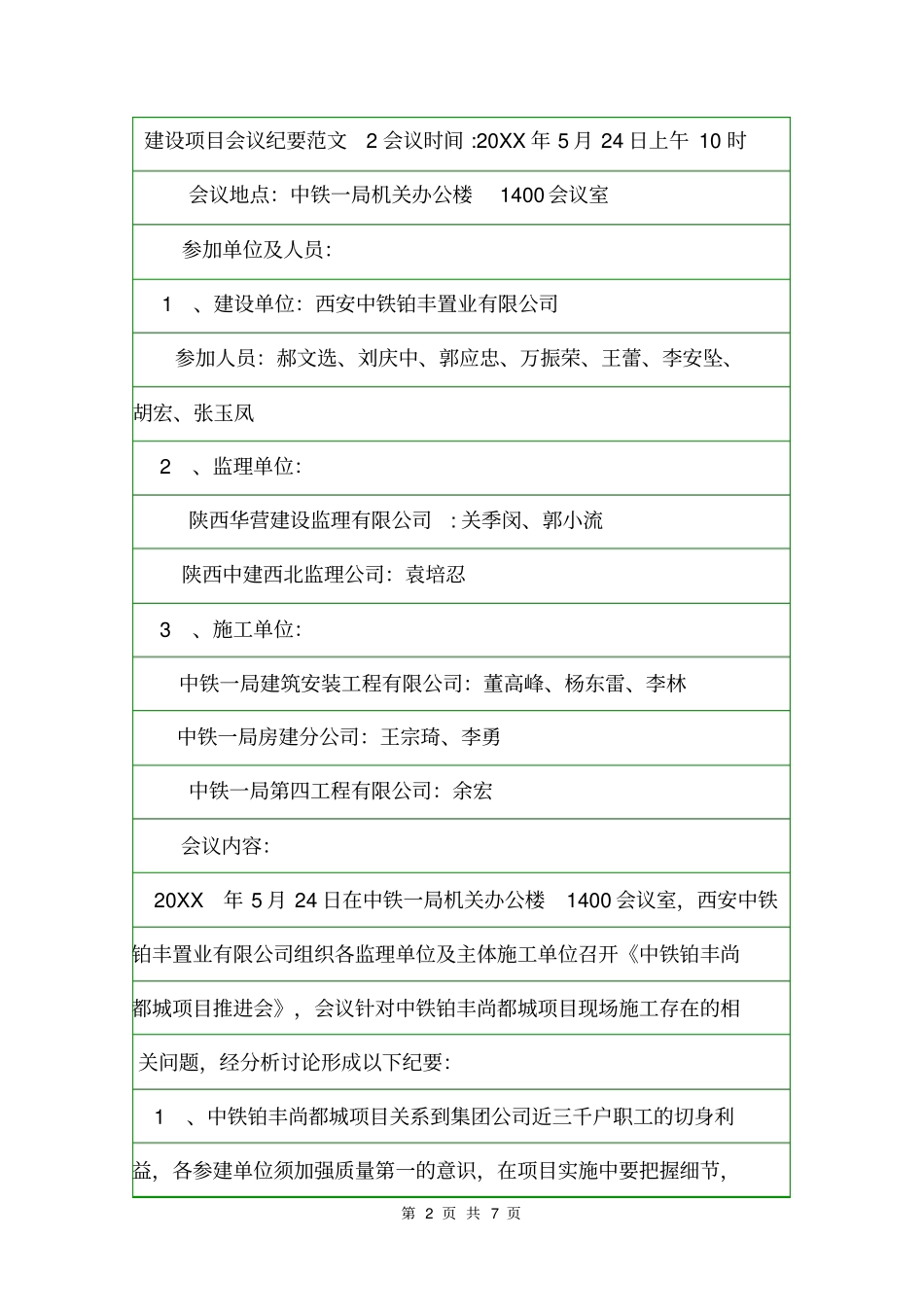 建设项目会议纪要范文写作指导_第2页