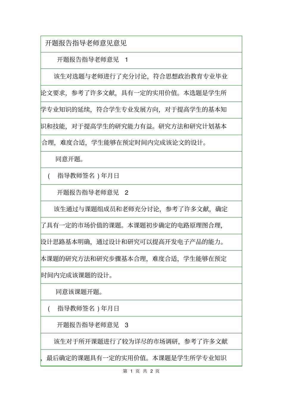 开题报告指导老师意见意见_第1页