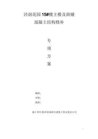 混凝土结构修补方案