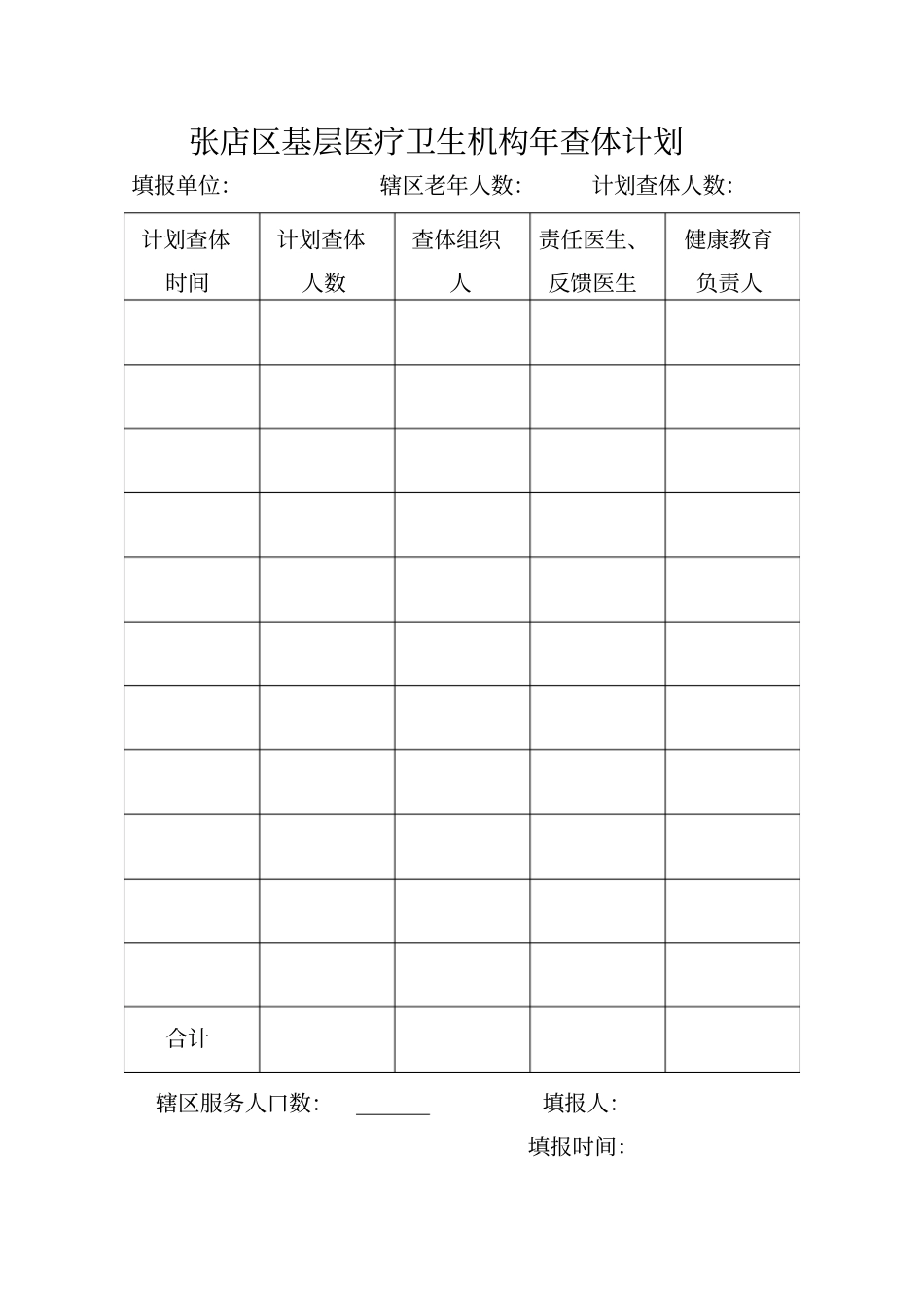 张店区基层医疗卫生机构查体计划_第1页