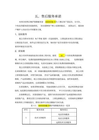 弱电投标售后服务承诺模版综述