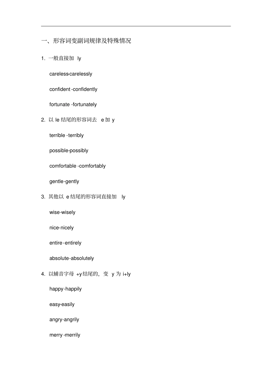 形容词变副词规律及特殊情况_第1页