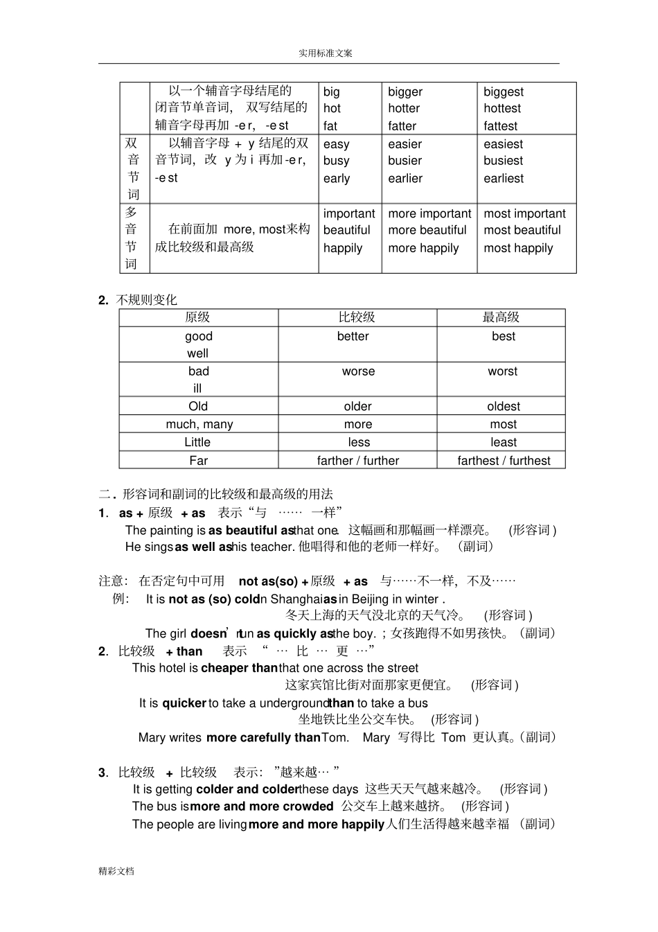 形容词和副词地比较级和最高级_第2页