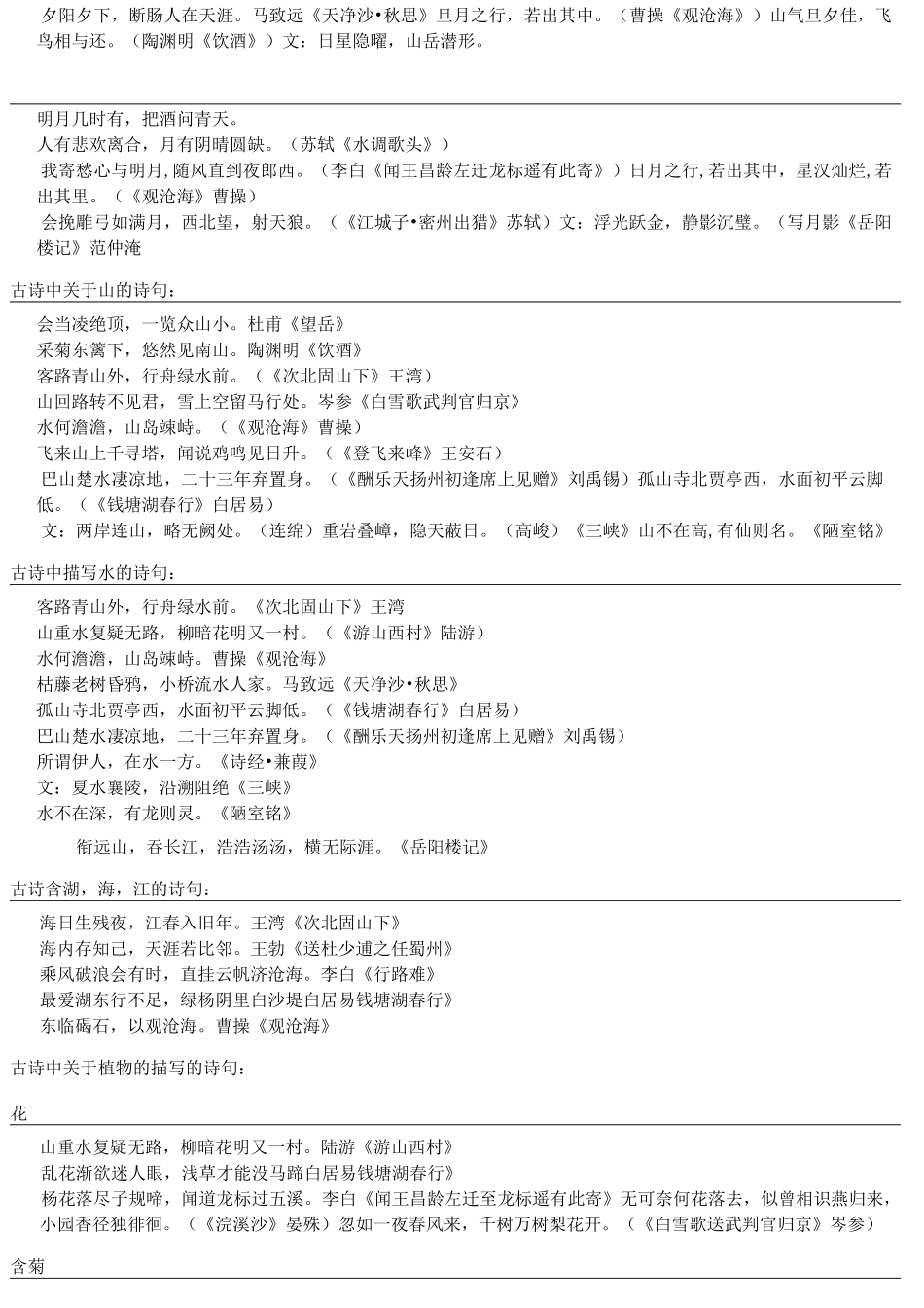 古诗文分类整理_第2页