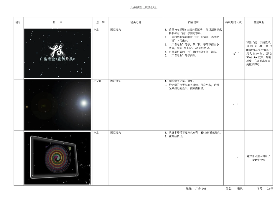 影视分镜头脚本模板_第1页