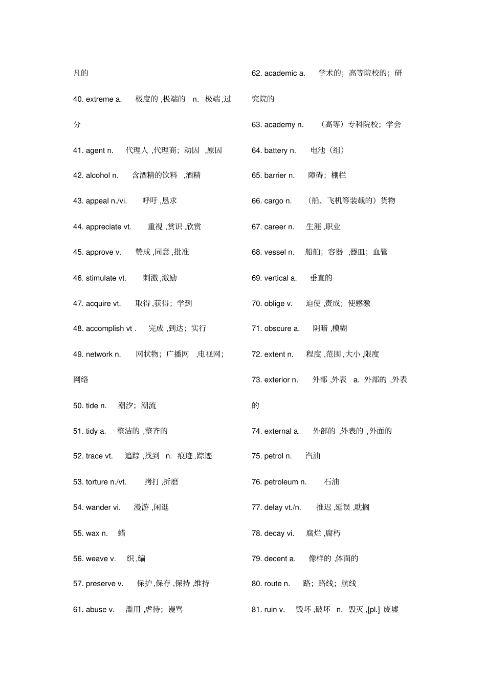 很有用近五年高考英语690个阅读高频词_第2页