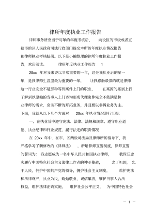 律所年执业工作报告