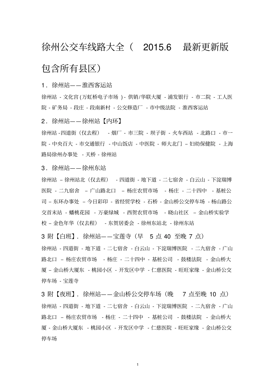 徐州公交车线路大全最新更新版_第1页