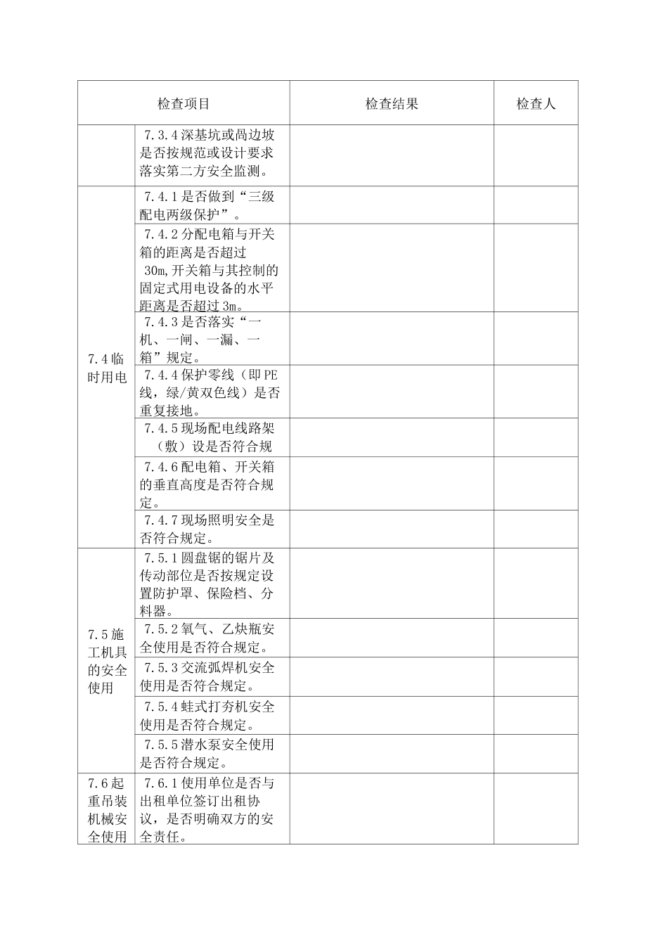 施工现场监督检查表_第2页