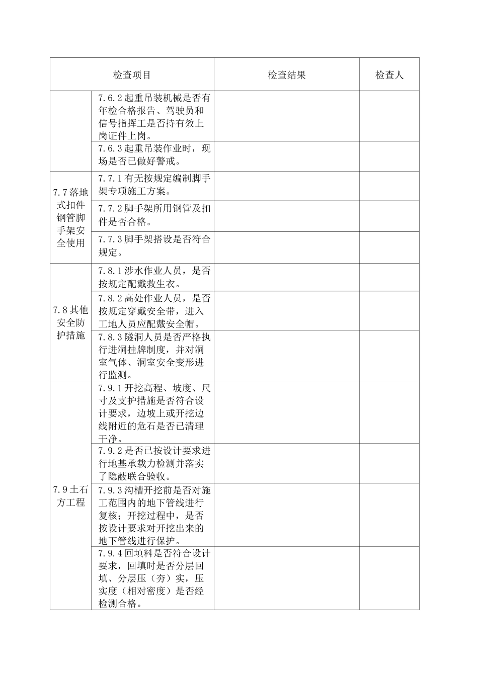 施工现场监督检查表_第3页
