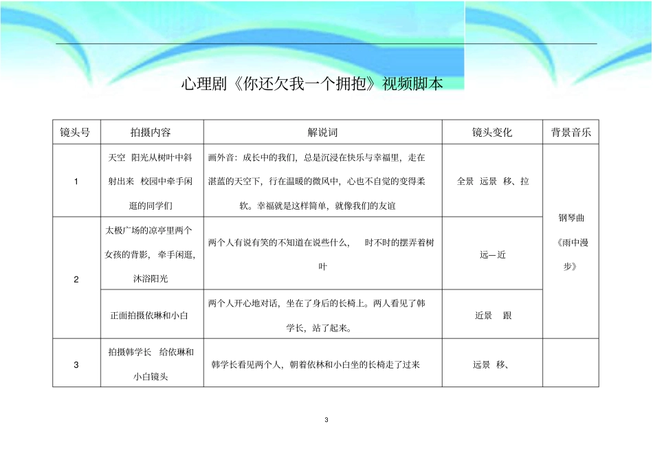微电影-剧本你还欠我一个拥抱_第3页