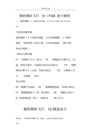 微软模拟飞行10新手教程1