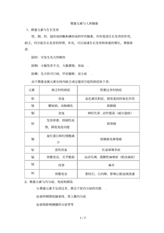 微量元素的功效