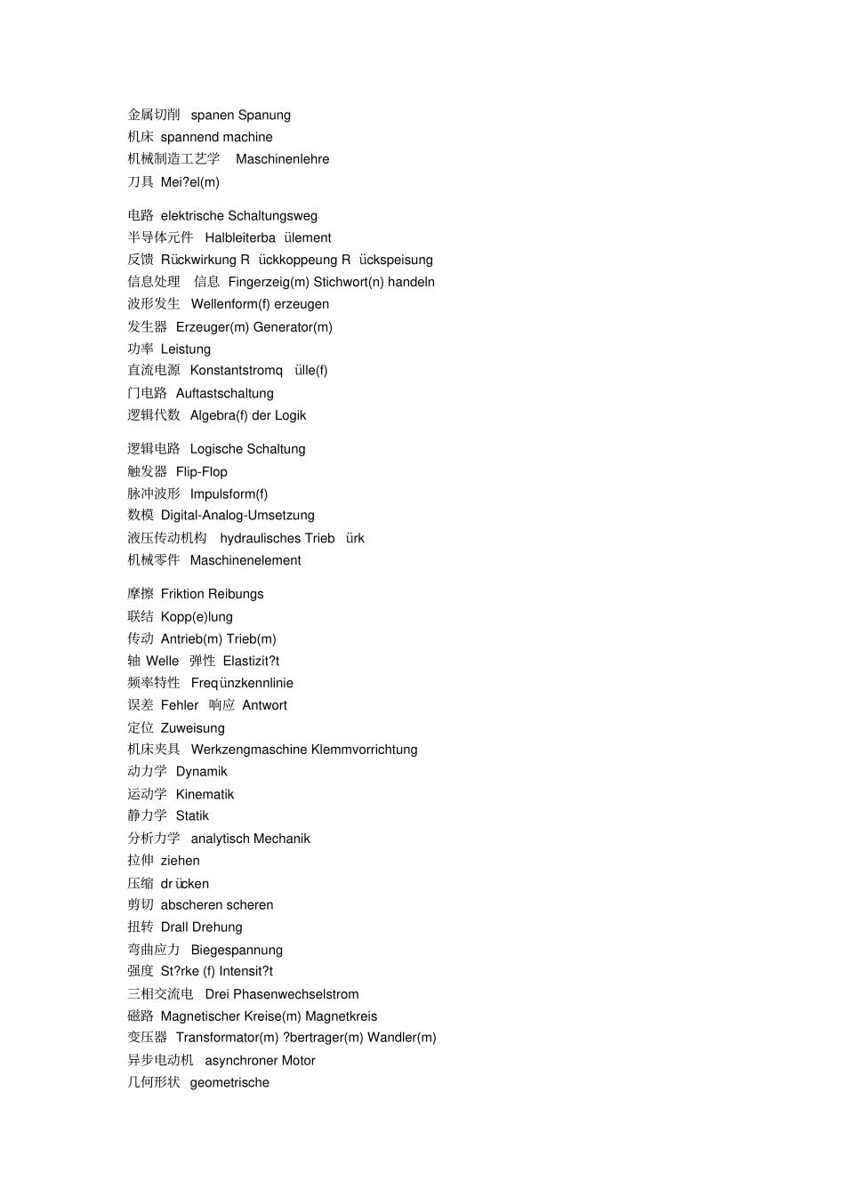 德语机械词汇_第1页