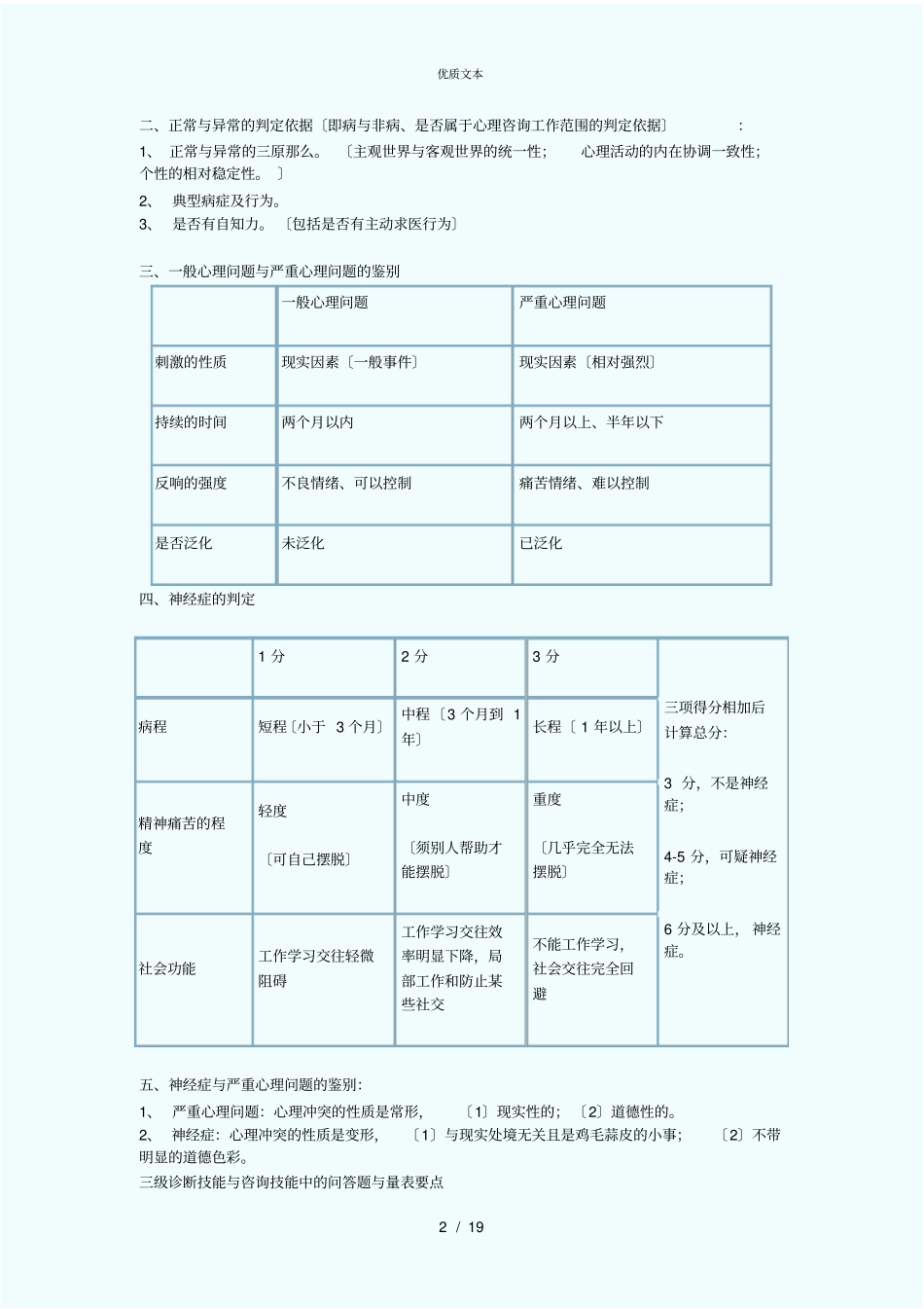 心理咨询师三级考试—心理诊断技能、简答及量表要点总结_第2页
