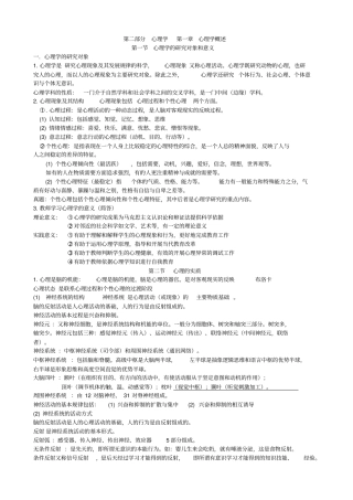 心理学要点笔记最全教材