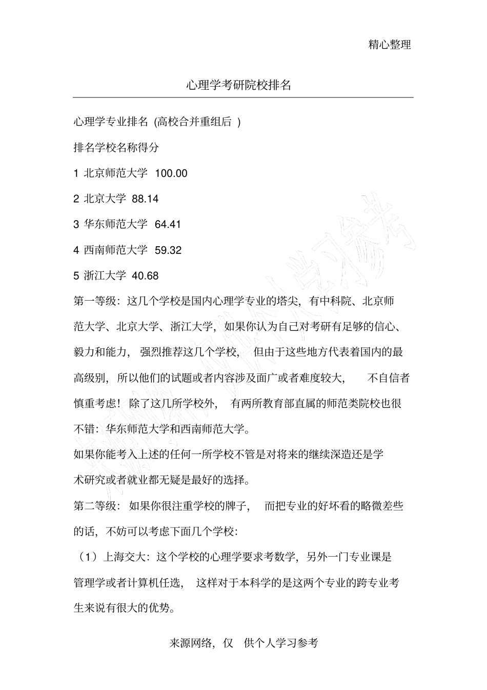 心理学考研院校排名_第1页