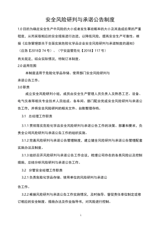 安全风险研判与承诺公告制度