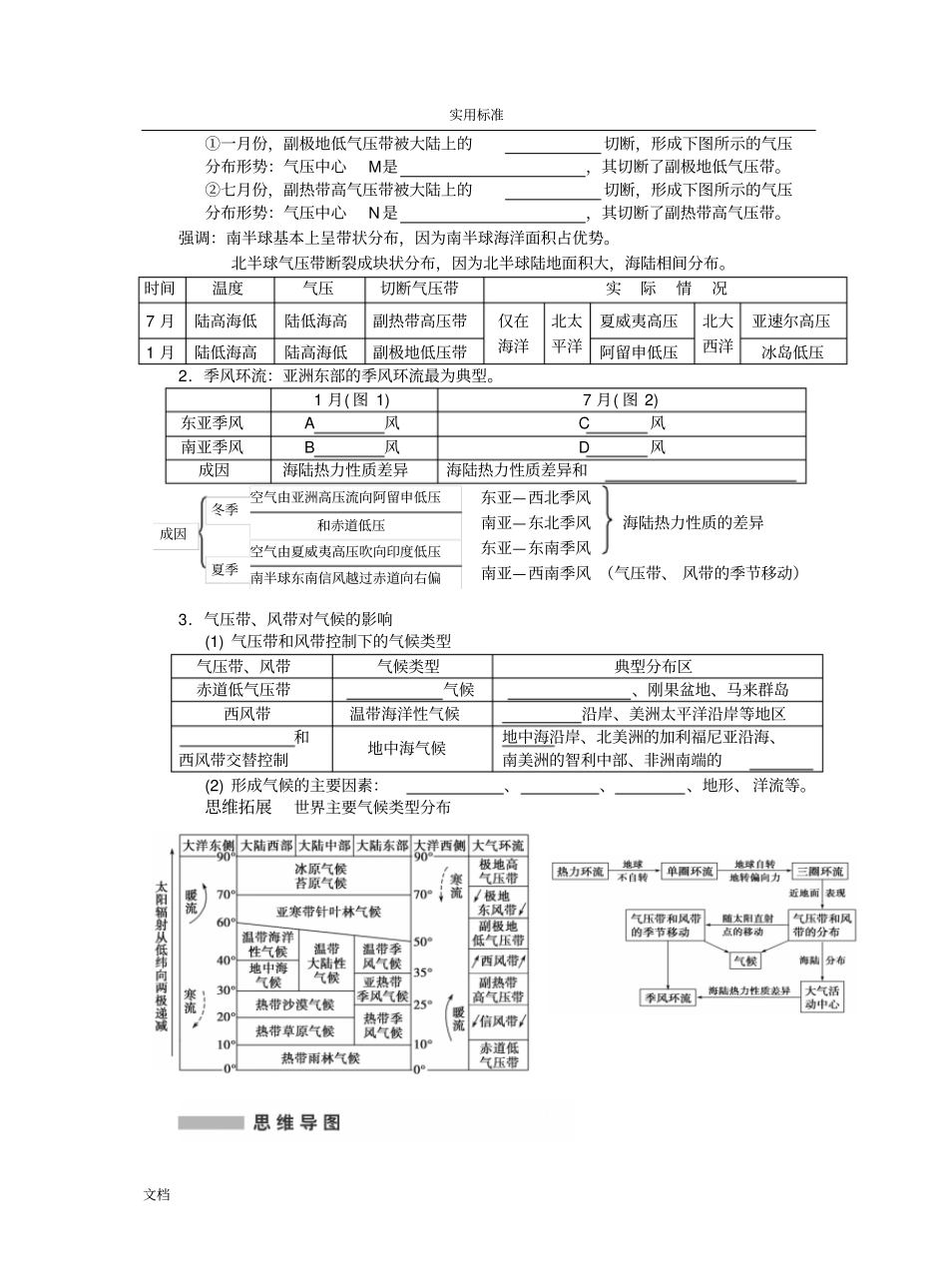 必修13全球气压带、风带地分布、移动及影响_第2页