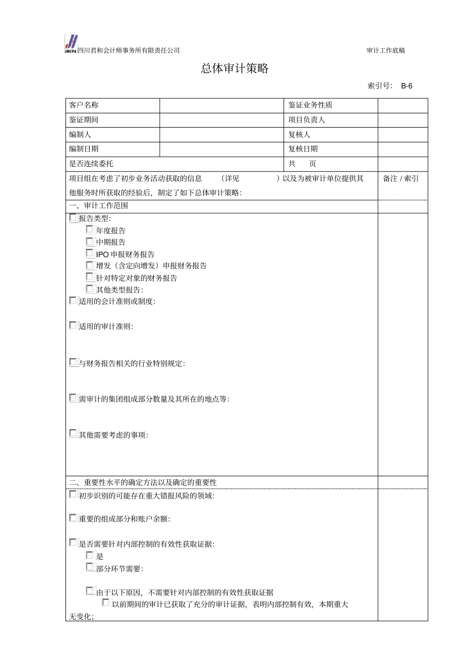 总体审计策略编制导引表_第1页