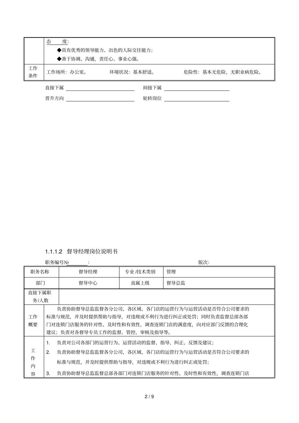 总部督导中心关键岗位职责详细说明_第2页