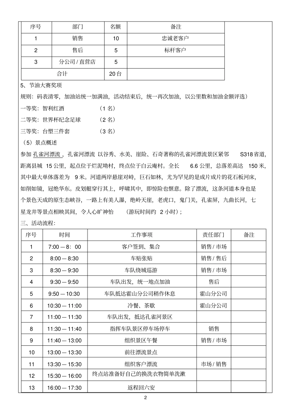 悦满恒天,江淮相伴六安恒天霍山孔雀河自驾节油大赛方案_第2页